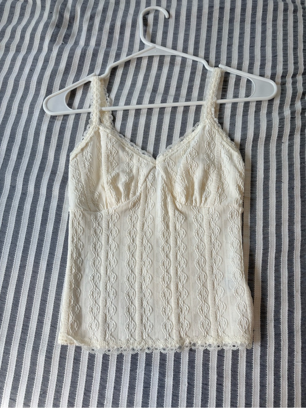 No Boundaries Ivory Lace Cami Tank
